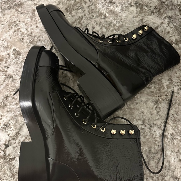 CHANEL “Lace Up” combat boots 37.5 - Picture 4 of 13